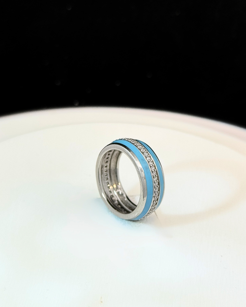 Azure Orbit Spinner Ring