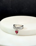 Crimson Heart Dangle Ring
