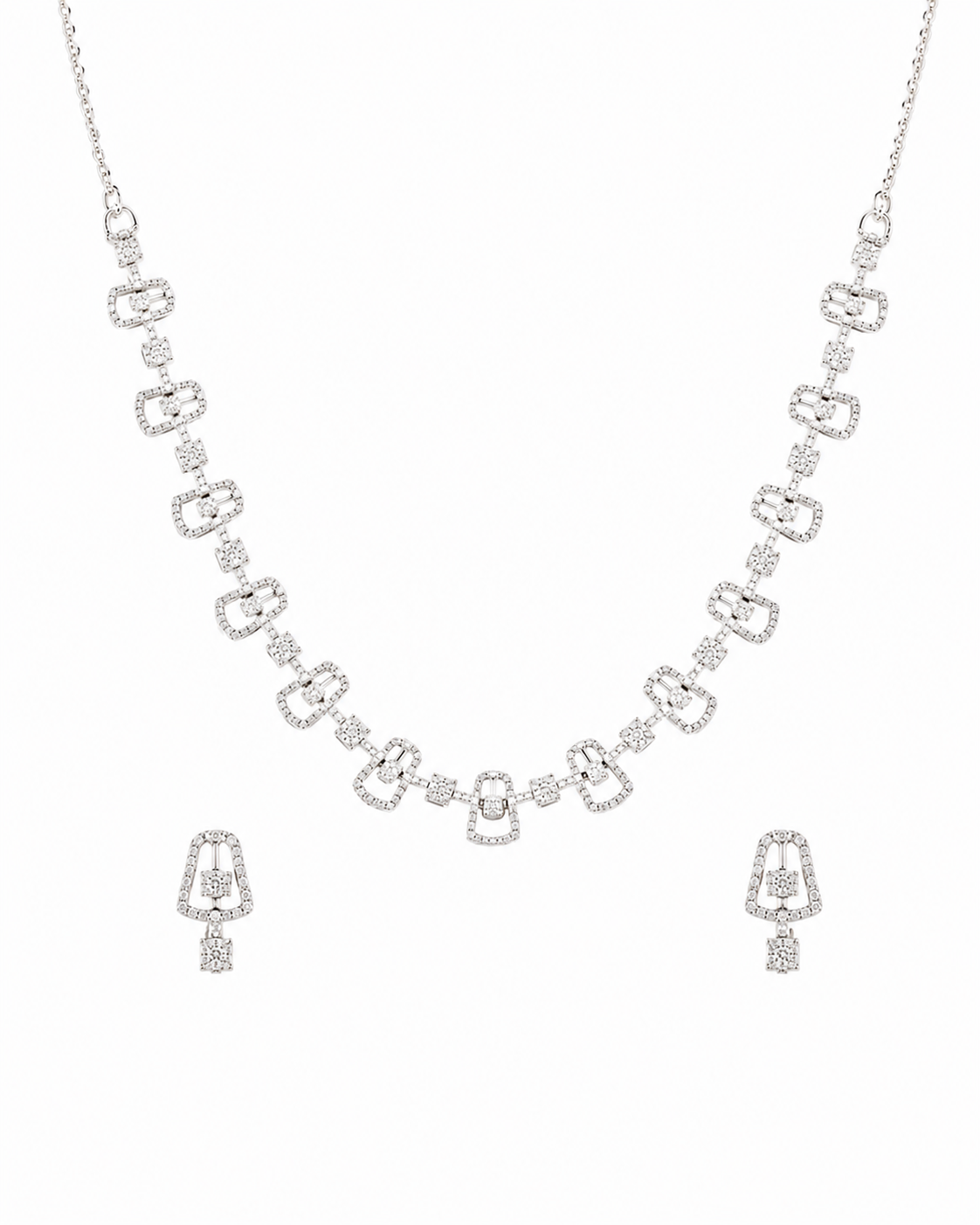 Crystal Charm Necklace Set