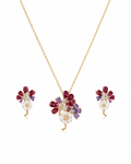 Ruby Blossom Pearl Set