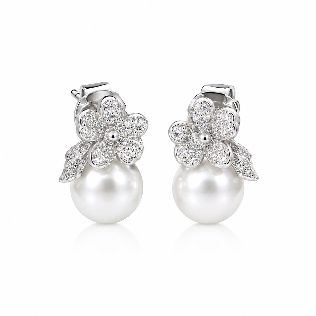 Floral Pearl Grace Earrings