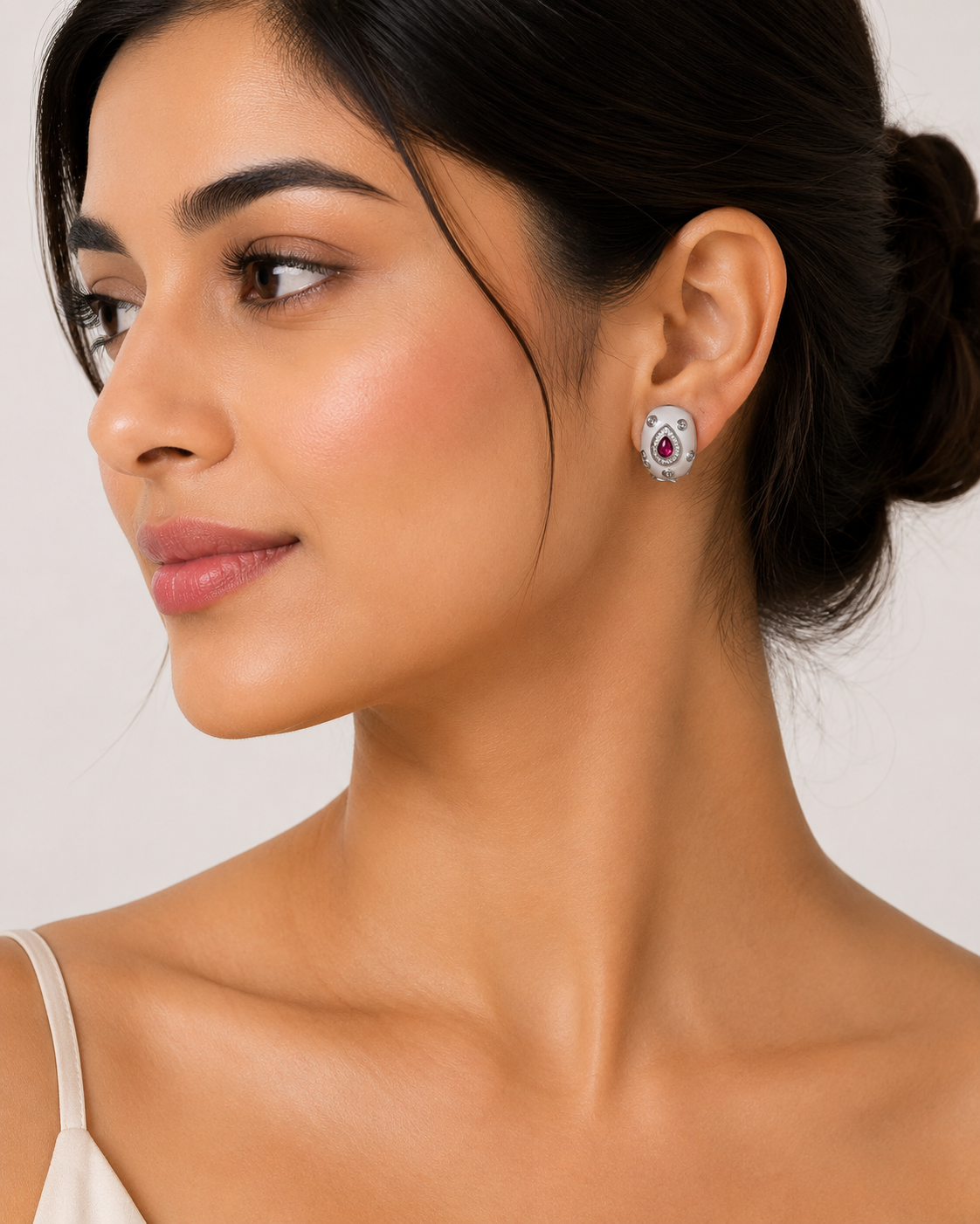 Ruby Mist Enamel Studs