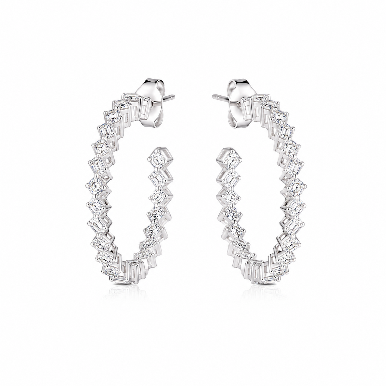 Silver Glow Hoops
