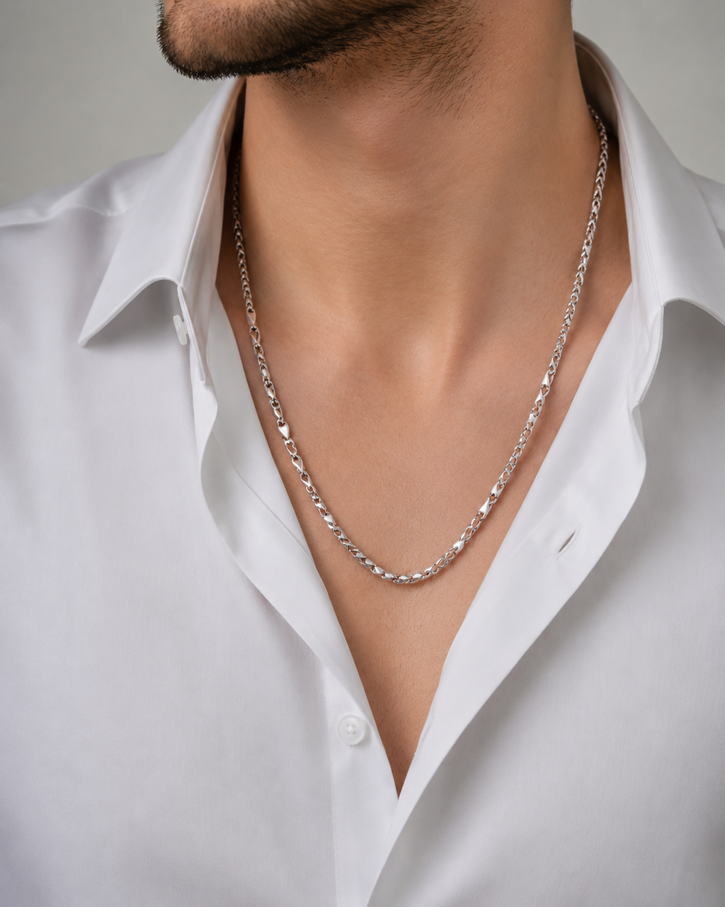 Silver Twist Link Chain