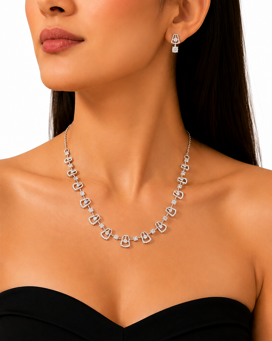 Crystal Charm Necklace Set