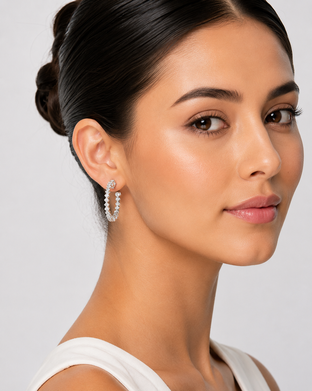 Silver Glow Hoops