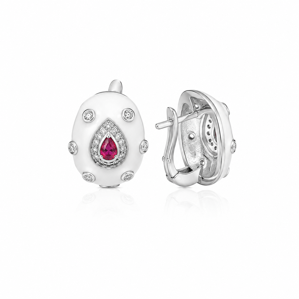 Ruby Mist Enamel Studs