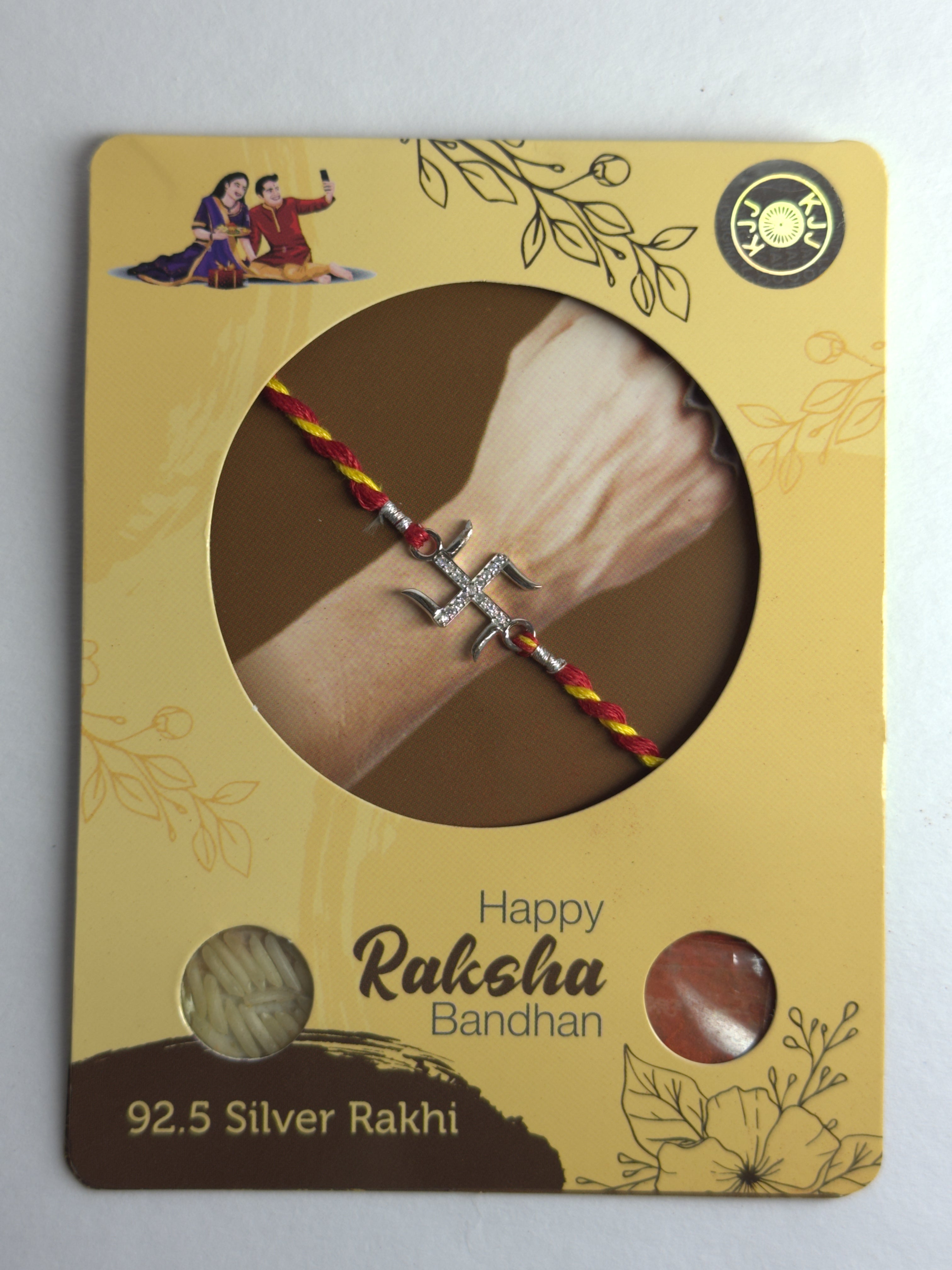 Swastik 925 Sterling Silver Rakhi