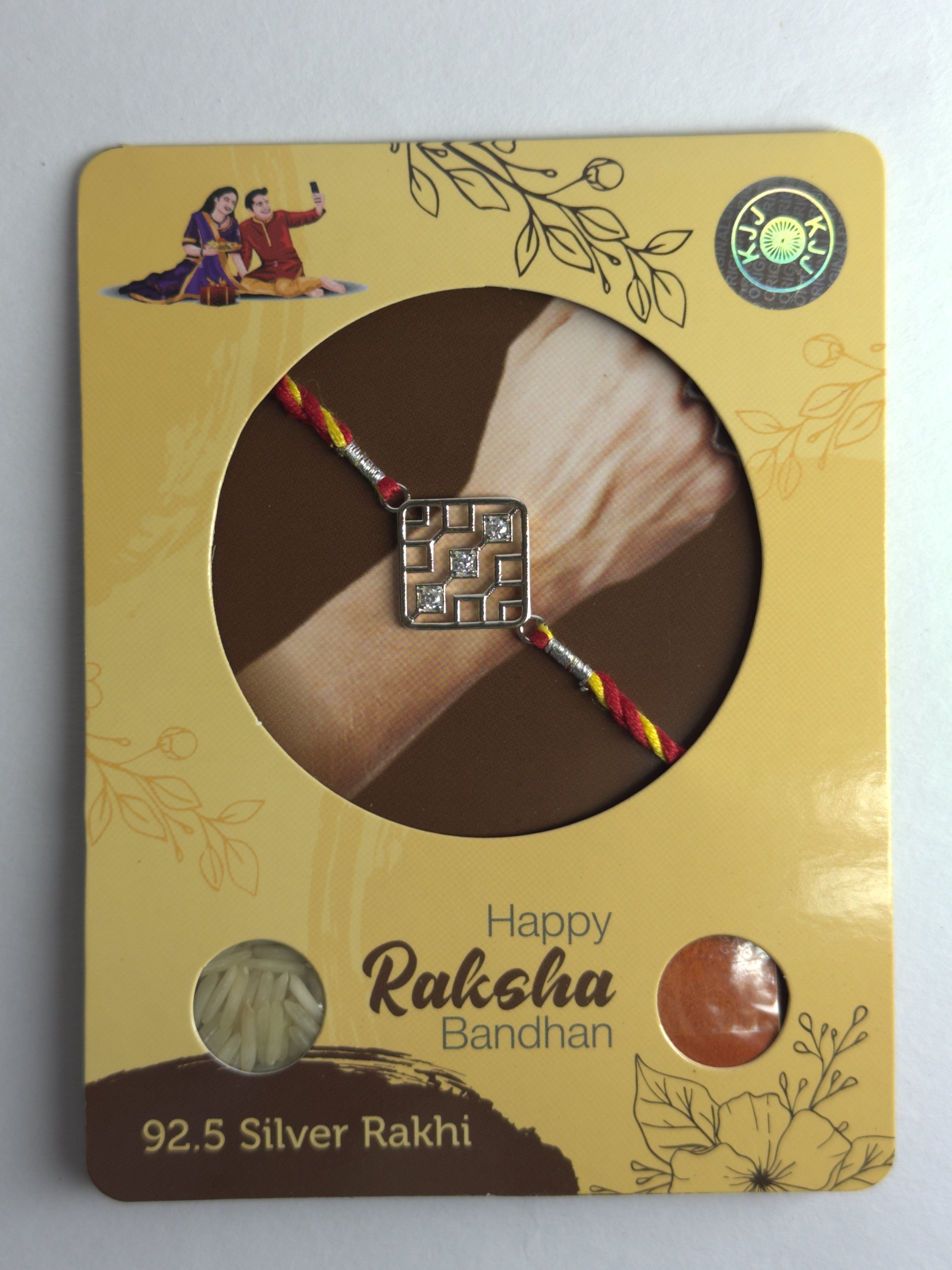 Geometric Square Rakhi – 925 Sterling Silver