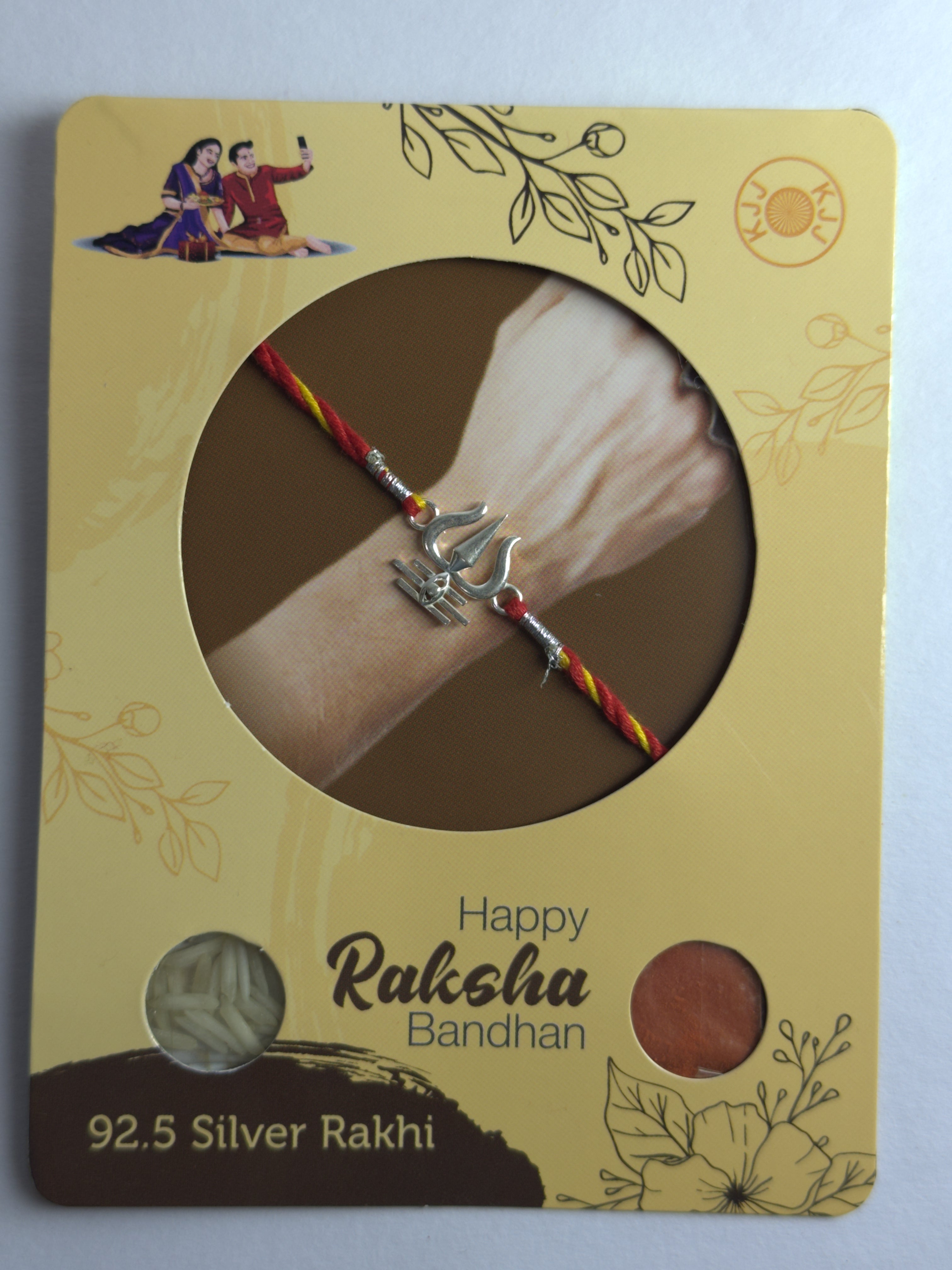 Trishul Mahadev 925 Sterling Silver Rakhi