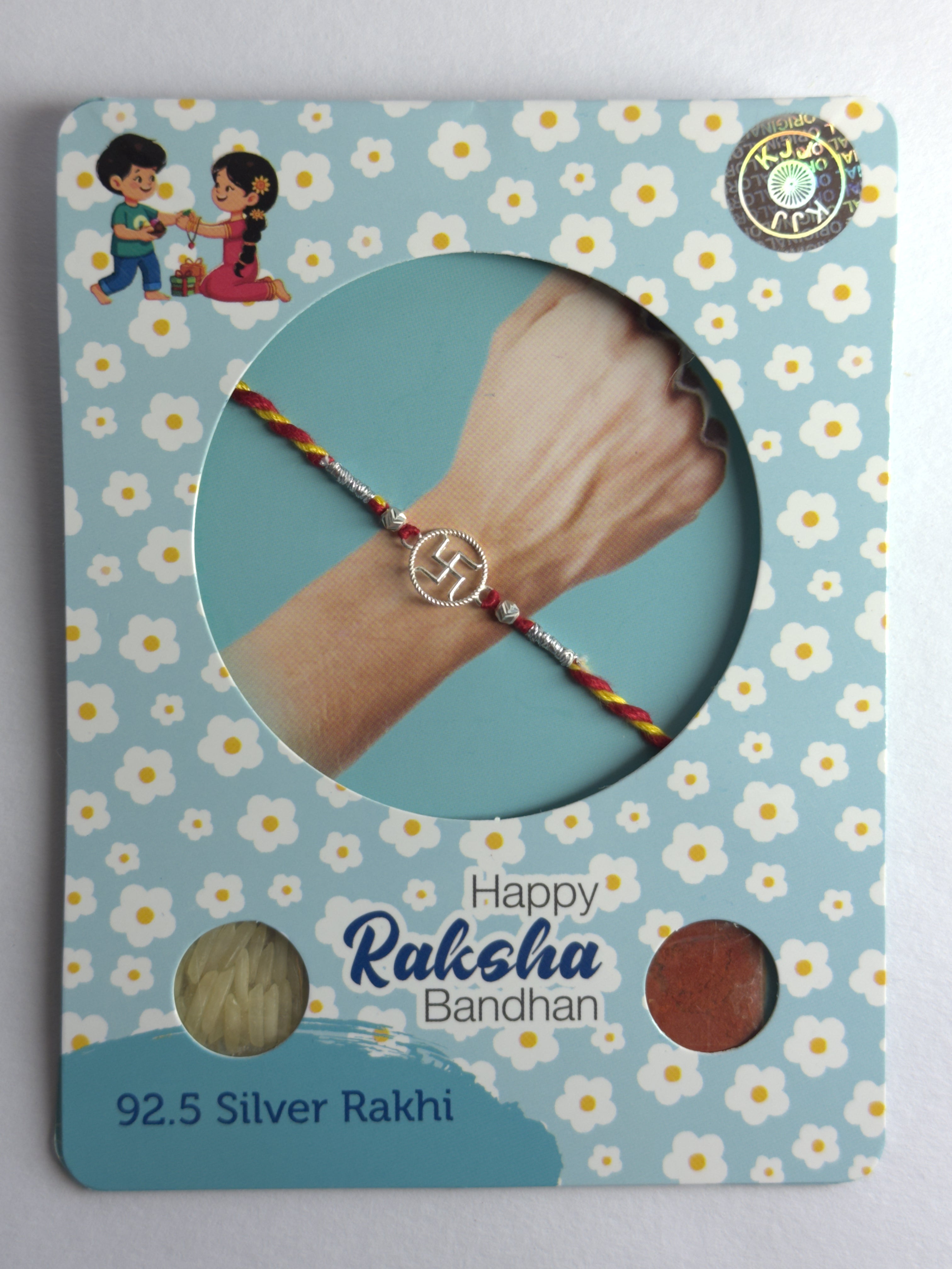 Swastik 925 Sterling Silver Rakhi