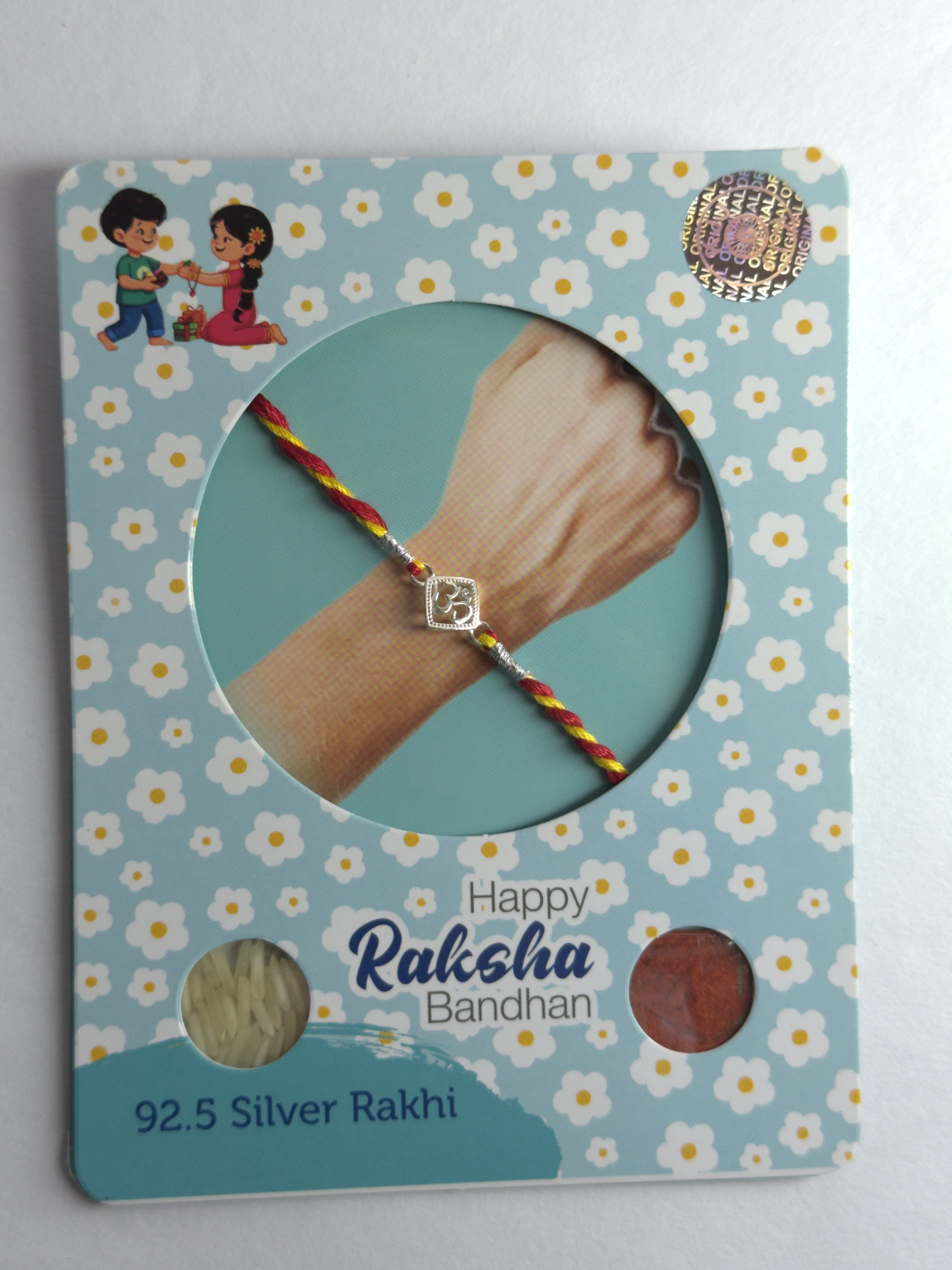 Halo Om 925 Sterling Silver Rakhi